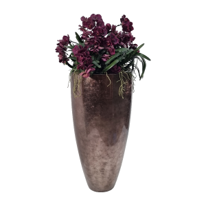 Bronze Bodenvase mit Kunstorchideen 1